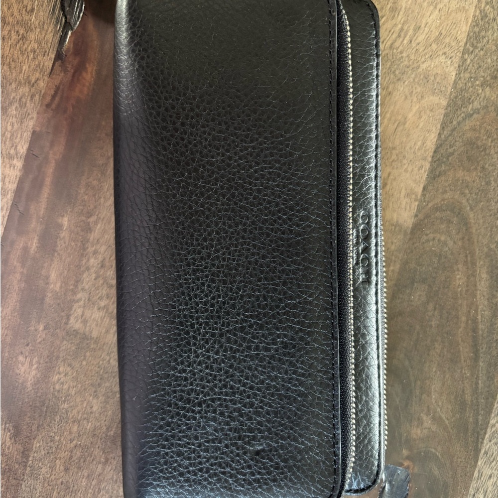 Coach Black Textured Leather Wallet